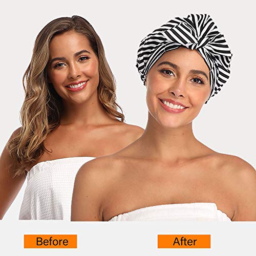 מכסה מקלחת VVOLF לנשים כובעי שיער למקלחת כובע מקלחת לשימוש חוזר לשיער ארוך כובע מקלחת טורבן גדול לצמות