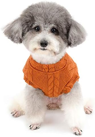זוניאה מעיל סוודר כלבים קטן חורפי פליס חם מרופד כבל קלאסי כבל סרוג בגדי גור כותנה רכה סוודר מחמד מגשר