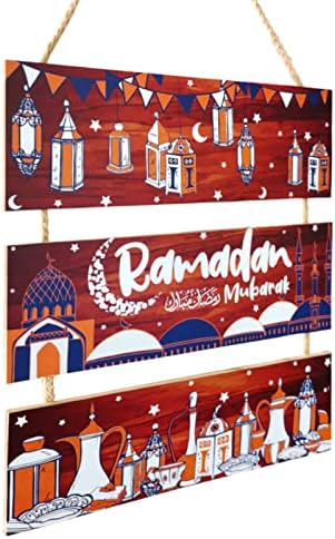 שלט רמדאן מובראק, קישוטים רמדאן לבית ראמדאן MUBARAK תפאורה עץ קישוטים לתלייה, רמדאן KAREEM EID MUBARAK