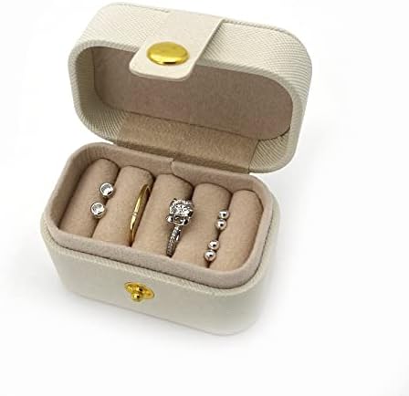 קופסת תכשיטים של Rsaoyan PU לטבעות, תליונים, עגילים, שרשרת, מארגן צמיד מארגן תכשיטים קטנים