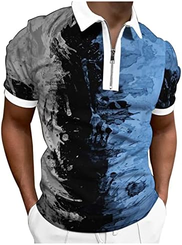 חולצות ספורט לגברים, חולצות פולו של תערובת כותנה לגברים עם כיס, חולצת פולו מהירה עם 2 חבילות.