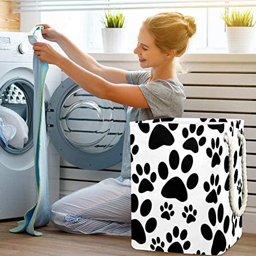 טיזורקס שחור ולבן כלב כפת הדפסותכביסה סל אחסון סלי סוגריים גם מחזיק שדרוג מתקפל כביסת