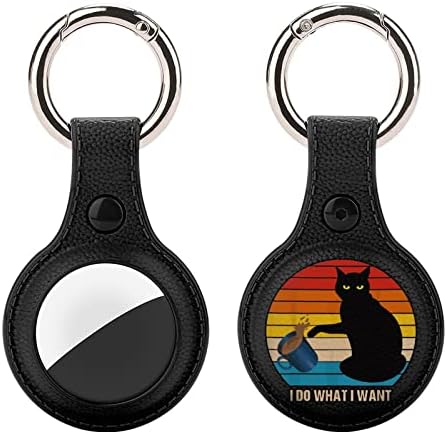 עשה מה שאני רוצה לחתול שחור מחזיק איירטאג מגן נגד שריטות מארז איירטאג עם מחזיק מפתחות כיסוי גשש איירטאג