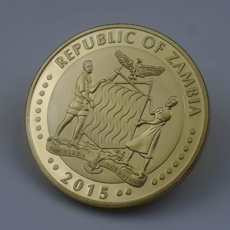 מטבעות הנצחה של זמביה אפריקאית מטבעות אריה יהלום מטבעות זהב חיות בר אריה אפריקני מטבעות זיכרון מטבעות