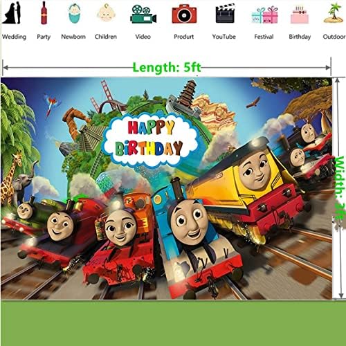 תומאס רכבת קישוטי מסיבת יום הולדת, תומאס מסיבת רקע תמונה עבור רכבת חברים נושא מסיבת רקע אספקת לילדים