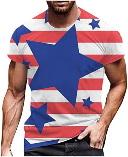 חולצות דגל אמריקאיות מגניבות מגניבות חולצות צוואר קז'ן צוואר שרוול קצר חולצות 2023 אימון קיץ אתלטי חולצת
