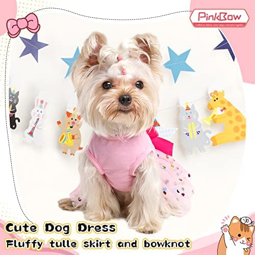 שמלת יום הולדת לכלב בגדי כלבים אביב לכלבים קטנים ילדה כלבלב נסיכה טוטו טוטו חמוד שמלות טול שמלות מסיבת