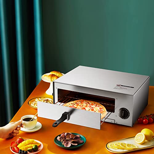 תנור פיצה חשמלי, בייקר פיצה נירוסטה עם כיבוי אוטומטי, ידית, מגש פיצה נשלף, יצרנית פיצה של השיש למטבח