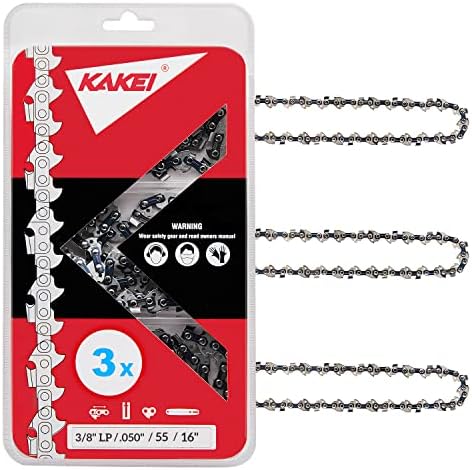 Kakei שרשרת מסור בקאקי 16 אינץ '.050 מד, 3/8 מגרש LP, 55 קישורי כונן