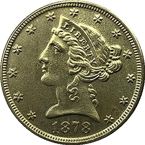 1878 אמריקה ליברטי מטבע מטבע נשר מצופה זהב מצופה זהב קריפטו מועדף מטבע מועדף מטבע זיכרון מטבע אספנות