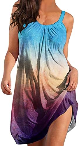 2023 שמלת טוניקה לנשים זורמת שרוול קצר שרוול צוואר צוואר צבעוני מחבוא בטן רופפת כושר קיץ.