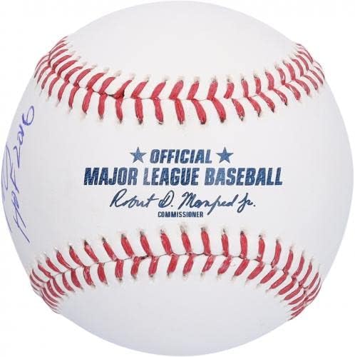 מייק פיאצה ניו יורק מטס חתימה על היכל התהילה לוגו בייסבול עם כתובת HOF 16 - כדורי בייסבול חתימה