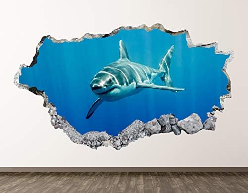 מדבקות קיר של הכריש ווסטר קיר מדבקות אמנות 3D 3d מנופח לילדים מדבקת בעלי חיים ציור קיר משתלת בנים מתנה