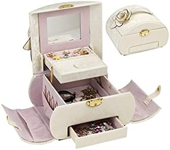 תיבת תכשיטים קינגס עגילי תיבת תכשיטים נוהרים ניידים עם מארגן מנעול קופסא קופסא חתונה מתנה ליום הולדת