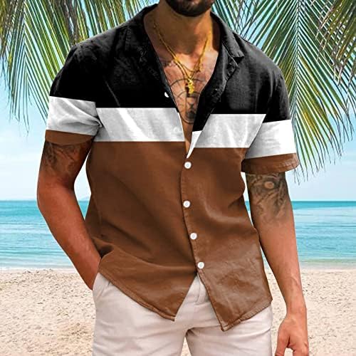 חולצת שמלות של קיץ גברים גברים שרוול קצר מזדמן אביב אביב אביב קיץ צוואר 3D חולצות מודפסות אופנה טופ