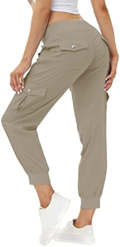 מכנסי מטען לנשים מכנסיים קלים מכנסיים עם מותניים אלסטיים טיולים חיצוניים מכנסי טרנינג מזדמנים מכנסיים