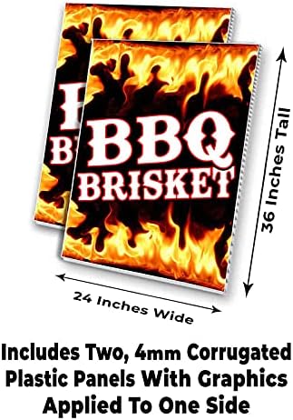 BBQ Brisket 4 ממ לוח פלסטיק גלי, גרפיקה מיושמת על צד אחד