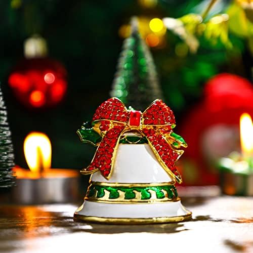 יו פנג לאספנים פעמון חג המולד תכשיט קופסות צירים אבני חן משובץ צבעוני אמייל דקורטיבי תכשיטי טבעת תיבה
