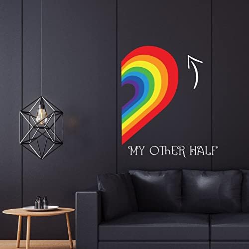 LGBT LESBIAN RAINBOW PRIDE מדבקות קיר בהתאמה אישית המחצית השנייה שלי לב קשת ויניל מדבקות קיר מעורר השראה
