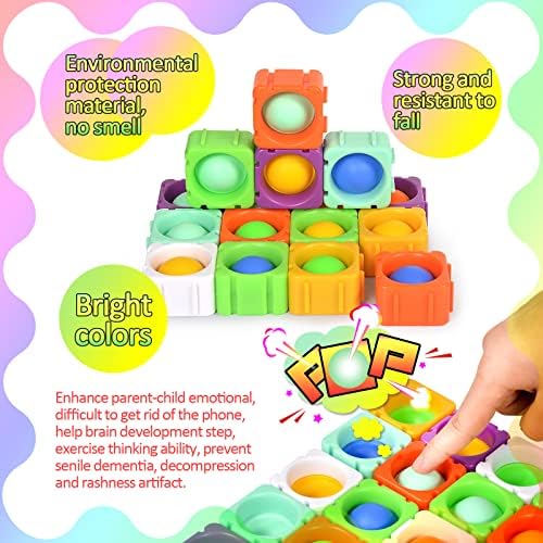 33 יחידים אבני בניין פופ לקשקש צעצוע דחיפת פאזל פופ בניית צעצוע חושי אימון מוחי חינוכי לילדים