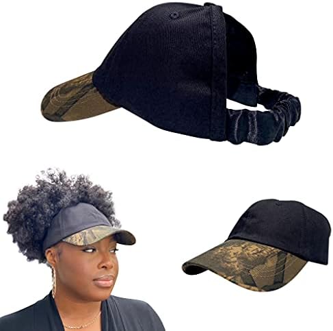 Curlcap שיער טבעי כובע אחורי - כובע בייסבול מרופד בסאטן לנשים