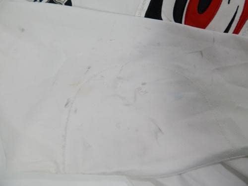 משחק הוריקנים של קרולינה נעשה שימוש בג'רזי תרגול לבן 58 DP32445 - משחק משומש גופיות NHL