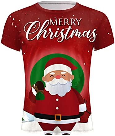 חולצות טריקו של ZDFER Mens חג המולד סנטה קלאוס חייל הדפסה צמרות שרוול קצר מצחיק חג המולד גרפיקה גרפית