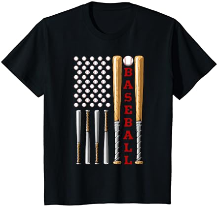 דגל בייסבול אמריקאי אמריקאי אמריקאי - חולצת טריקו של דגל בייסבול וינטג '
