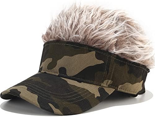 Faringoto Wig Cap Men Hip הופ היפ הופ פופולרי הסוואה פאה בייסבול כובע פאה מתכוונן כובע שיער