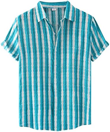 חולצת שרוול Wybaxz חולצת חזה חזה חולצה לגברים צווארון צווארון יחיד הדפס יחיד חולצות גברים קצרים חולצות