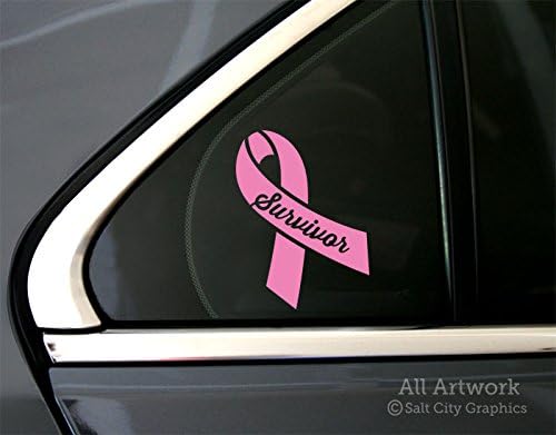 מדבקות סרט סרטן השד של הישרדות, מדבקה למודעות לסרטן השד - מדבקות חלונות מכוניות, מדבקת פגוש
