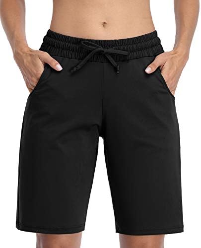 טרקלין לנשים של אטרקו המריץ מכנסיים קצרים במותניים אלסטיים מכנסיים אתלטים עם כיסים