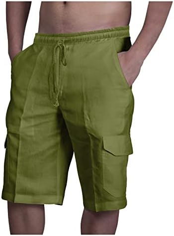 מכנסיים קצרים של Saxigol Mens 2023 מכנסי מטען מרובי כיס פשתן מכנסי טרנינג מזדמנים מכנסי טרנינג קיץ חוף