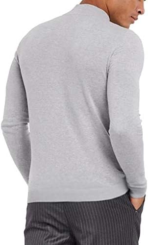 גברים קינגבגה מתאימים כשירים קלים משקל קל משקל ארוך סוודר שרוול ארוך חולצת צווארון גולף עגום
