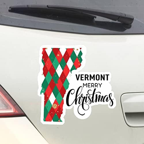 Vermont Home State מדבקות חג מולד עכברים חג המולד ורמונט מפת מכונית מדבקות קישור חג המולד מדבקות ויניל
