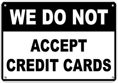 איננו מקבלים כרטיסי אשראי של סימנים עסקיים מדיניות חנות מדיניות ויניל מדבקה מדבקה 8