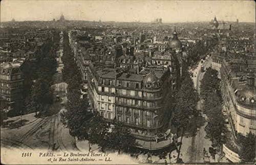 שדרות אנרי החמישי והרחוב סנט אנטואן פריז, צרפת גלויה עתיקה מקורית