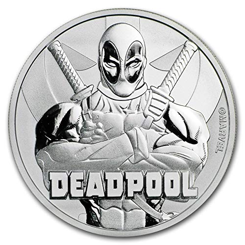 2018 Tuvalu 1 Oz .999 Silver Marvel Series Deadpool BU $ 1 מבריק ללא Circulat