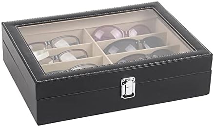 Seewoode AG205 תצוגת תכשיטים עור קטיפה נשיאה עם תכשיטים טבעת זכוכית תכשיטים מגש מגש מגש קופסאות אחסון