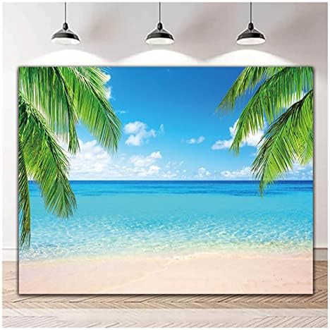 7 * 5 רגל ים אוקיינוס עלה דקל חול חוף כחול שמיים לבן הוואי תמונה רקע קיץ טרופי חוף צילום תפאורות חתונה
