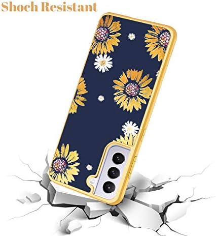 Casewind Galaxy S21 Case, Samsung Galaxy S21 Case, S21 Case Floral Daisy Daisy Sunflower Glitter עור