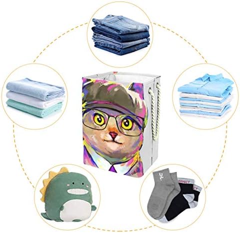 חתול בעל ידע 300 ד אוקספורד עמיד למים סל בגדים גדול סל כביסה עבור שמיכות בגדים צעצועים בחדר השינה