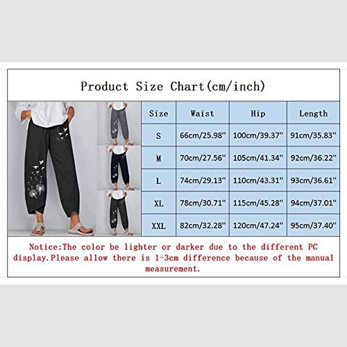 מכנסיים מזדמנים של Miashui שנקבעו לנשים בגודל פלוס מכנסי נשים רופפות מכנסיים מזדמנים של כיס אלסטי מזדמן