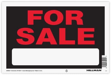הילמן 839930 למכירה על ידי שלט בעלים עם מקום למילוי, פלסטיק שחור ואדום, 8x12 אינץ ', 1 סימן
