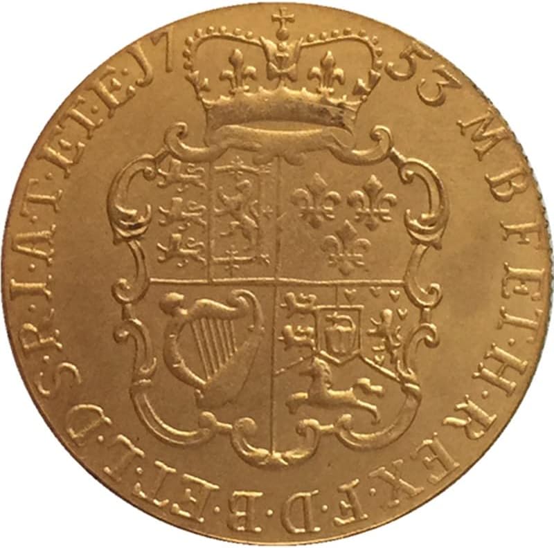 13 תאריכים שונים ג'ורג 'II הבריטי טהור נחושת מטבע מצופה זהב מטבע עתיק כסף עתיק