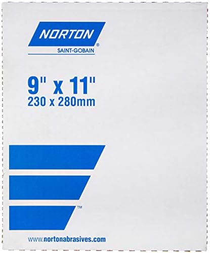 Norton 66623311877 9x11 ”PB273 NOL STEARATE אלומיניום תחמוצת מעיל פתוח גיליונות מלטש נייר, 100 חצץ,