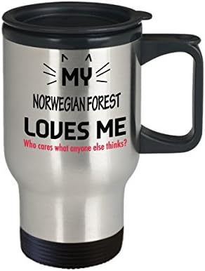 ספל קפה מצחיק לחתולים ספל- חתולים מאוהבים מתנות- היער הנורווגי שלי אוהב אותי. למי אכפת מה מישהו אחר
