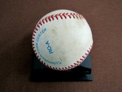 קירבי פאקט מינסוטה תאומים HOF חתום משחק וינטג 'משמש בייסבול OAL JSA - משחק MLB משומש בייסבול