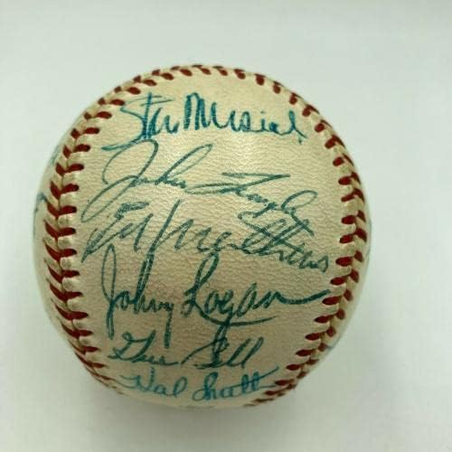1957 קבוצת משחקי הכוכבים של כל הכוכבים חתמה על הבייסבול האנק אהרון סטן Musial JSA COA - כדורי בייסבול