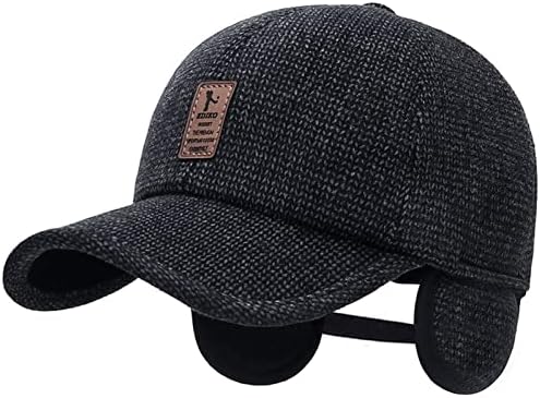 חורף לגברים חיצוני כובע, מתכוונן חם ספורט גולף בייסבול כובע כובעי אבא כובעי כיסויי אוזניים לעבות 55-60